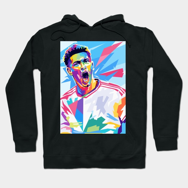 Jude Bellingham Wpap Art Hoodie by Zet Art